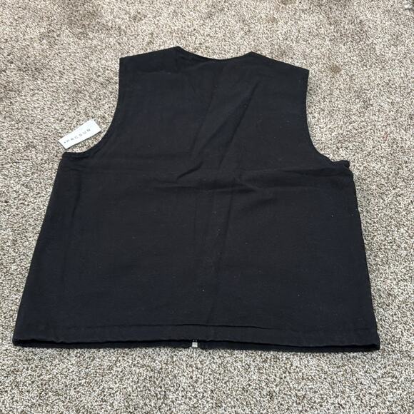 PACSUN Men's Black Canvas Zip Up Vest Size M - Picture 10 of 11